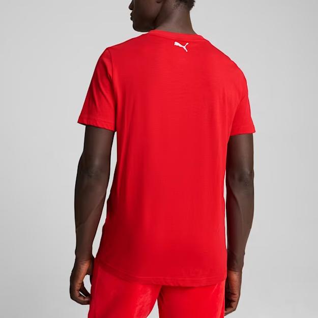 Puma Race Big Shield Logo Fashion Round Neck Short Sleeve Regular T-Shirt Men T-Shirts Red 627055-02