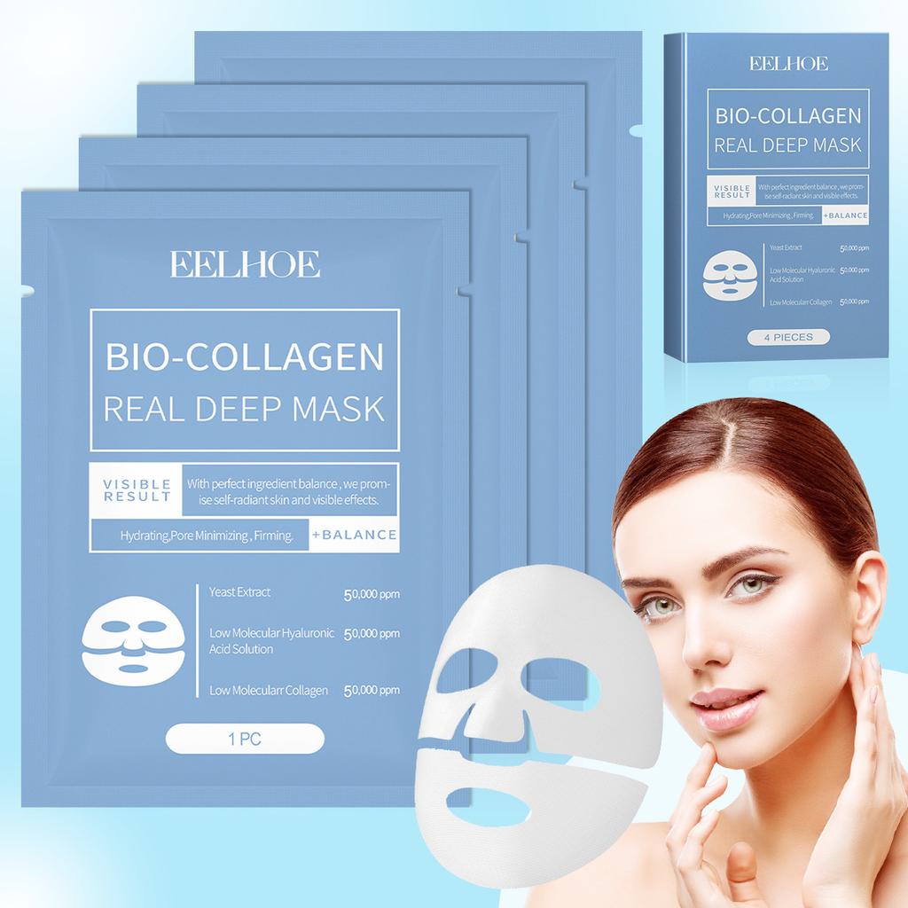 4Pcs Deep Collagen Mask Collagen Lifting Mask Even Skin Tone Hydrate and Moisturize Facial Masks Overnight Skin Care