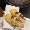 Весенне-летние баотоу полушлепанцы женские 2025 новые жемчужные на толстой подошве прохладные шлепанцы ленивые