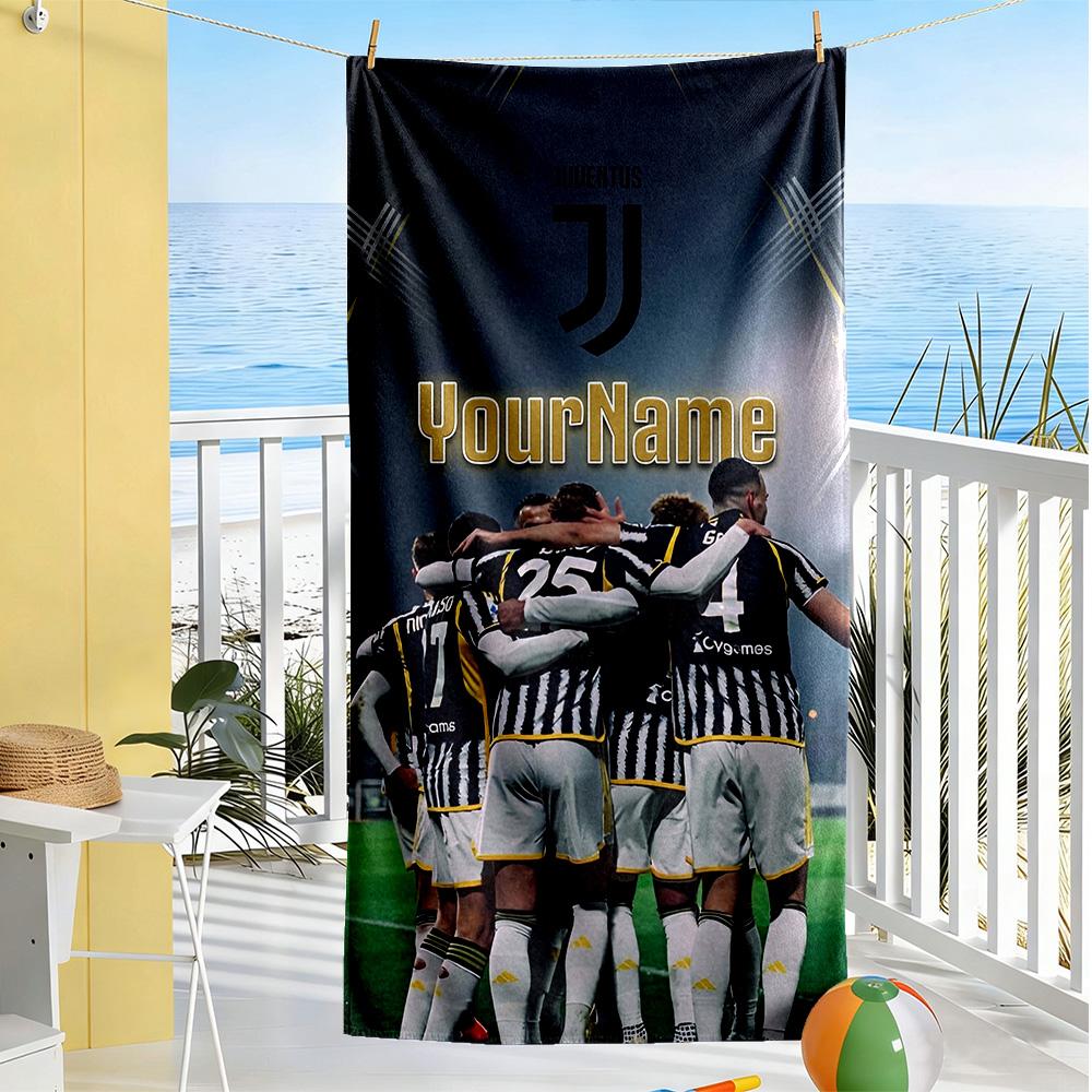 Juventus Personalized Name Beach Towel Soft Durable Quick-Dry Ideal for Travel Outdoor Swim Pool Yoga Surf Camping Hiking Gym Gift Holiday