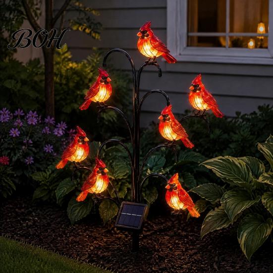 Metal Home And Garden Art Solar Bird Light, Decorative Outdoor Yard Stake Decor for Balcony Weather Resistant Statue Light Lawn Patio Pathway Backyard