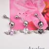 Корейские популярные проколы ювелирных крыльев, персиковое сердце, инкрустированные бриллиантами, пупок, пряжка ремня