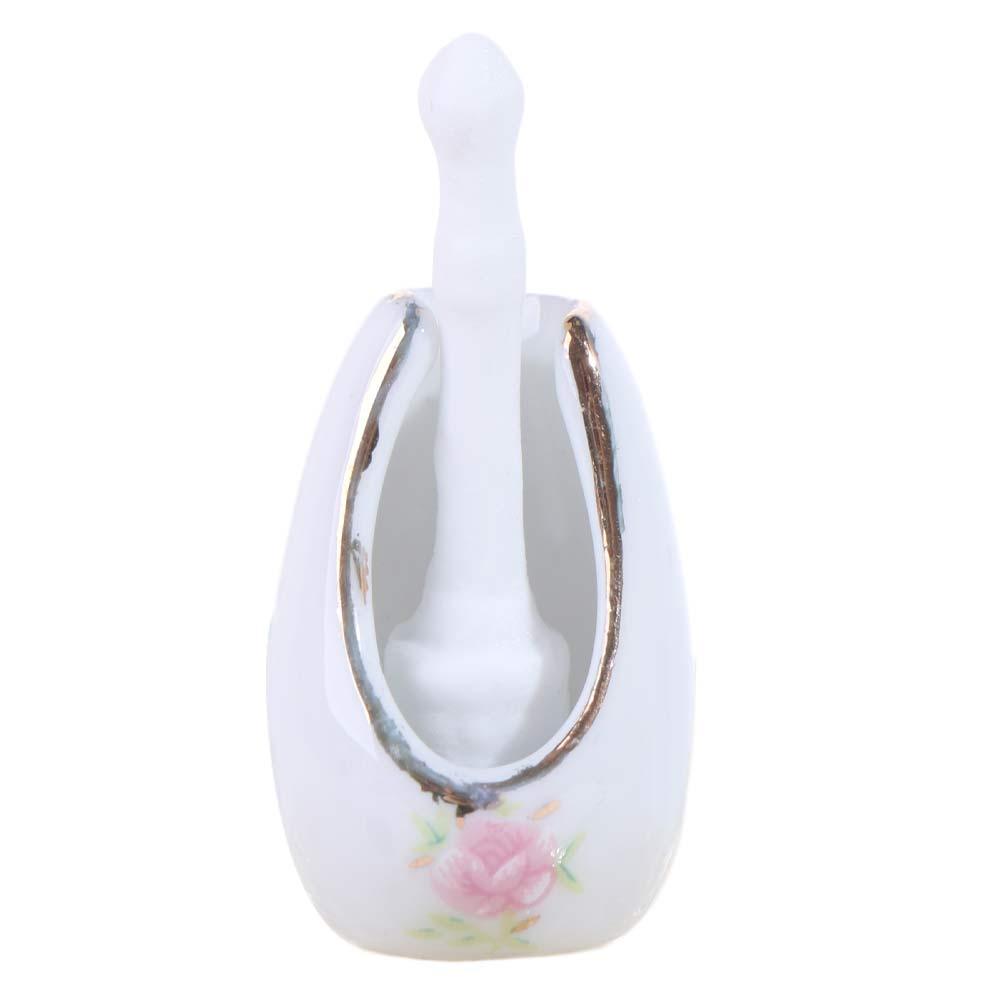 1/12 Scale Ceramic Dollhouse Furniture Rose Floral Miniature Furniture Porcelain  Home Decor