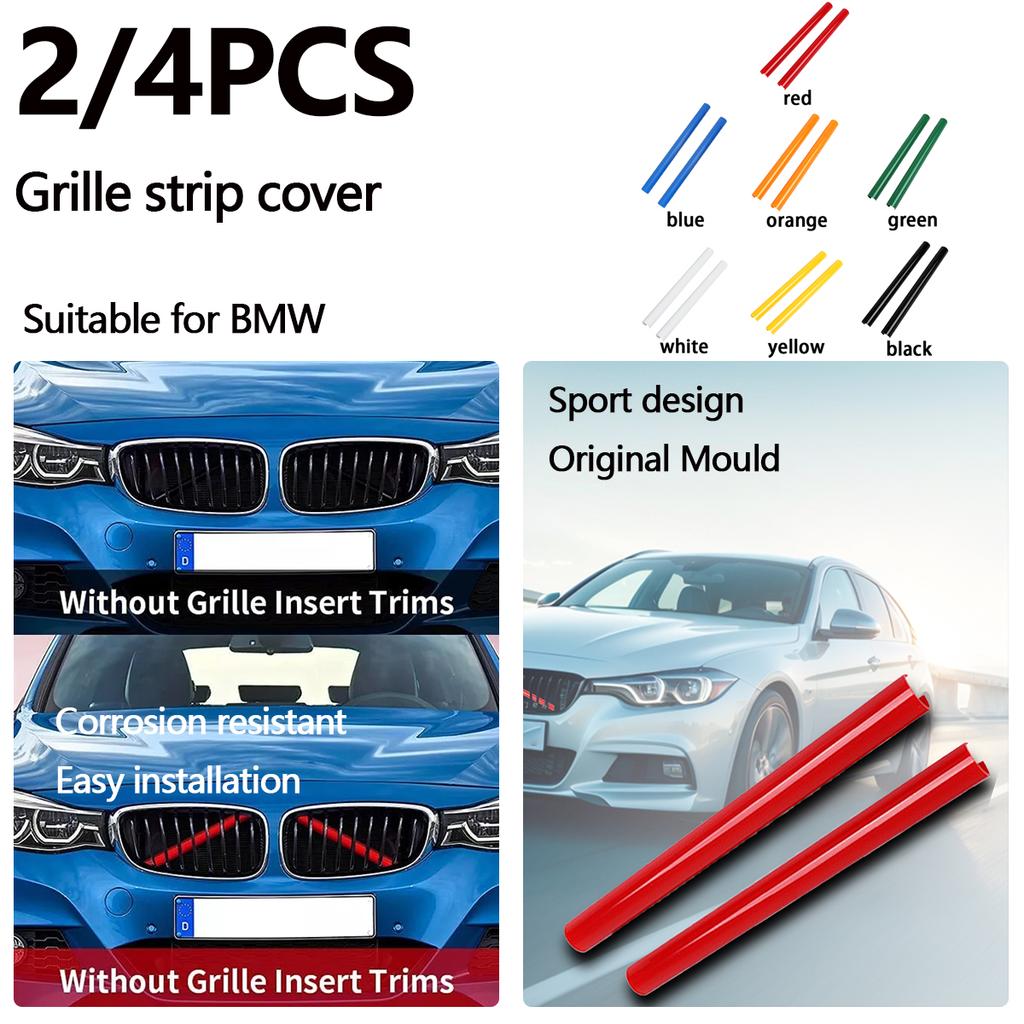 2/4PCS Car Front V Brace Grill Trim Strips Cover Front Grill Insert Trims Stripes for BMW F30 F31 F32 F33 F34 F35 F36