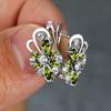 Luxurious Silver Color Flower Cut Stone Earrings Butterfly Drop Earrings for Women Wedding Jewelry