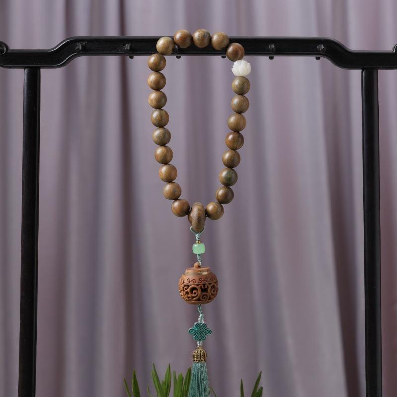 Golden Sandalwood Cute Star Gourd Car Pendant for Peace