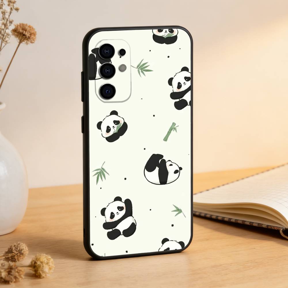 Милый Чехол-Панда Для Телефона Samsung S25,S24,S21,S22,S23,S30,Ultra,S20,Plus,Fe,Мягкий Силиконовый Черный Чехол
