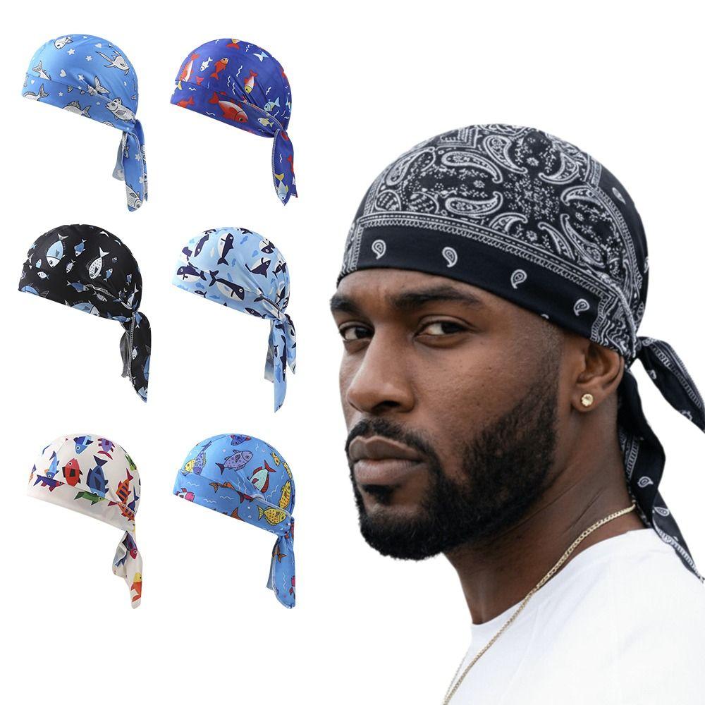 Paisley Print Hijab Caps Quick Dry Pirate Hat Bandana Headscarf Outdoor Activities