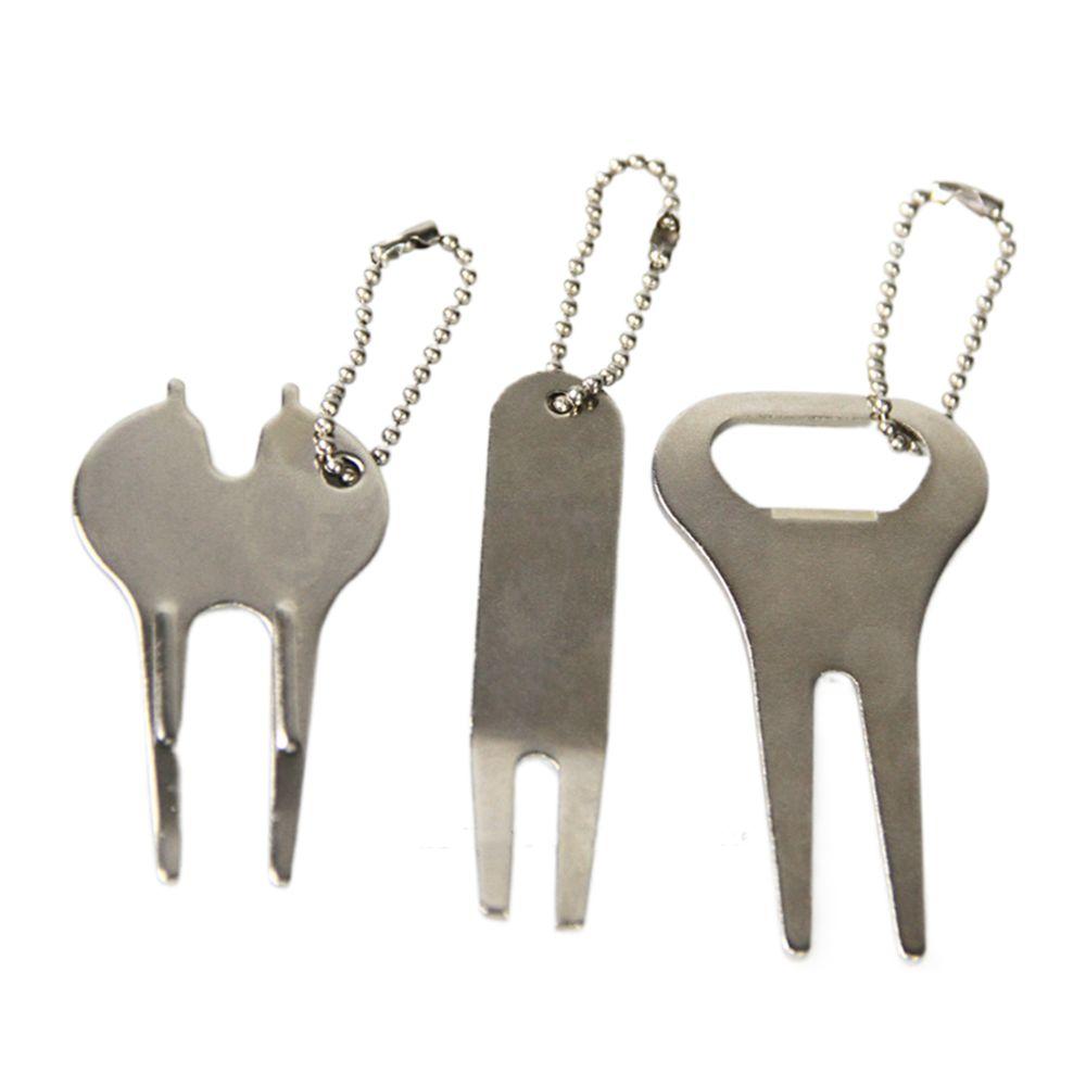 Вилы для гольфа из цинкового сплава с цепочками из бусин, инструмент для ремонта вил для гольфа Green Fork Divot Sports