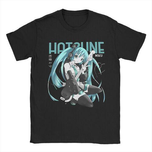 Hatsune Miku Anime Tshirts Unisex Unisex Unisexga Vintage Pure Cotton Tee Shirt Crewneck Short Sleeve T Shirts Big Size Clothes