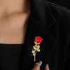 Красная роза брошь процесс капель масла ювелирные изделия костюм пальто воротник платье шляпа украшение цветок брошь для официальной вечеринки свадьба
