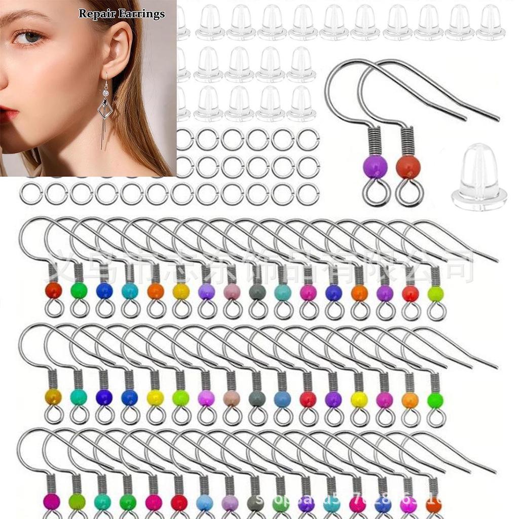 Leather Earring Ear Hook & Repair Kit with Lobster Clasps and Open Rings for DIY Jewelry