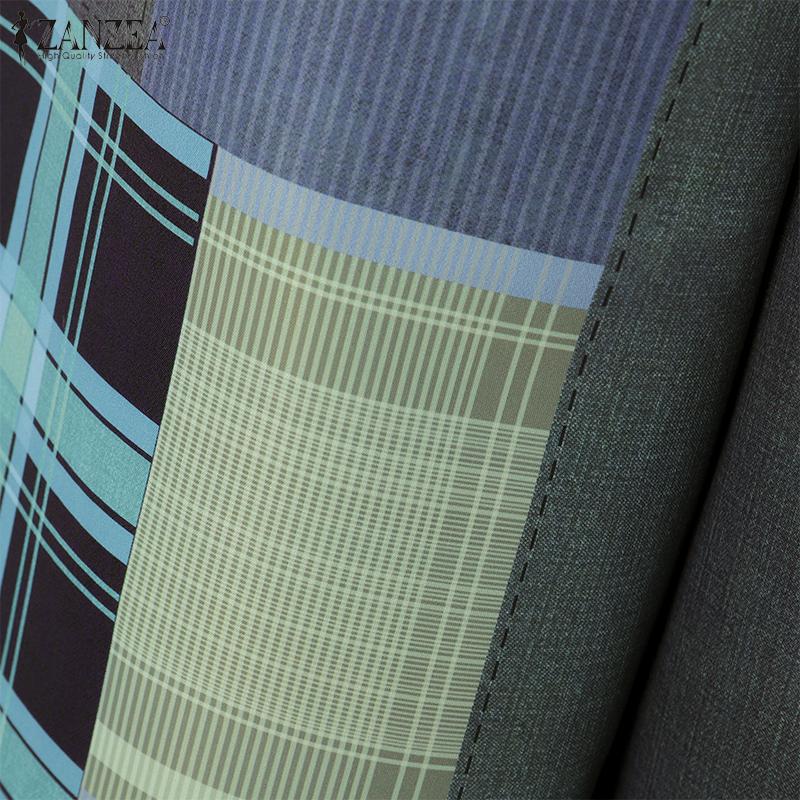 ZANZEA Женские повседневные свободные брюки в стиле пэчворк с эластичной резинкой на талии