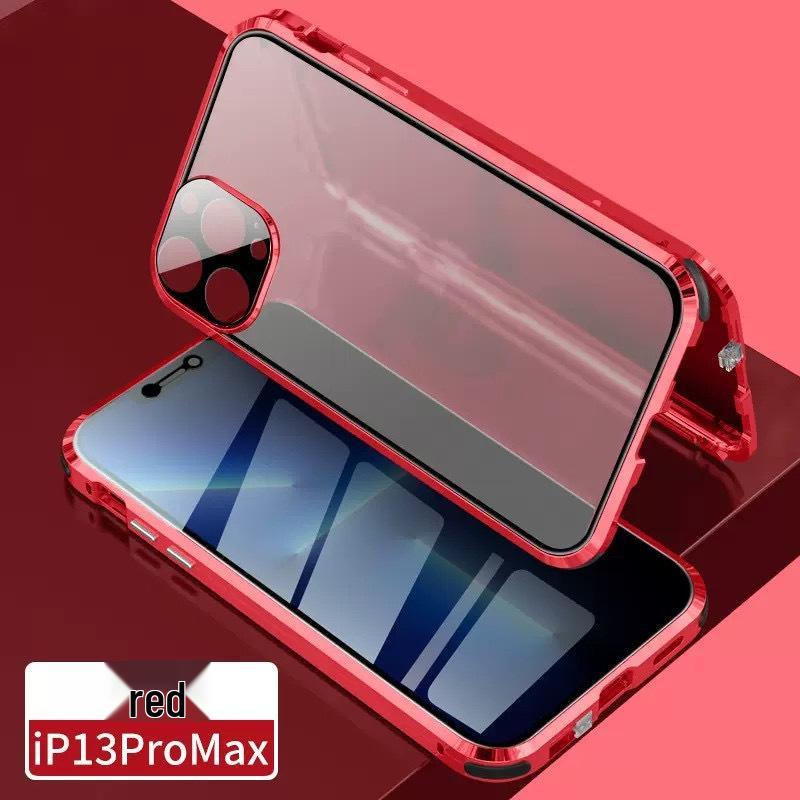 Магнитный чехол-зеркало с защитой от подглядывания для iPhone 13/14/15/16 Pro Max с двусторонней защитой из стекла