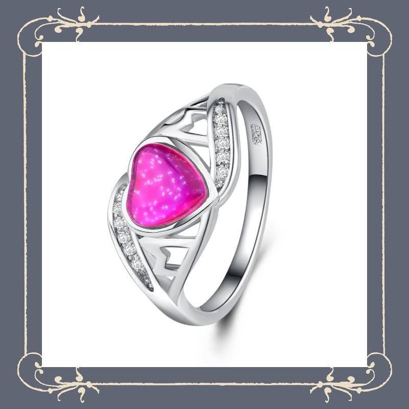 2018 Cross-border Explosion Source Fantasy Australian Peach Heart Ring Mother's Day Gift Mom Inlaid Diamond Ring