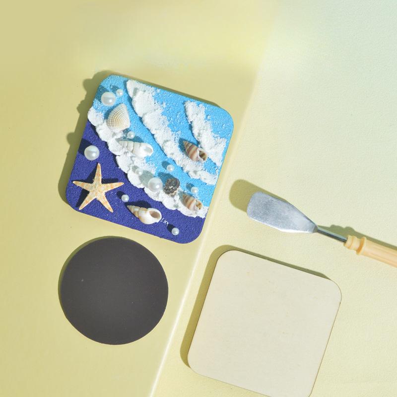 Картина с текстурой кварцевого песка Магниты на холодильник Ручной работы DIY Материал Пакет Океанский магнит на холодильник Домашний декор