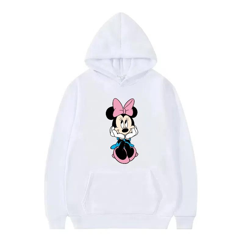 Disney Mickey Mouse Pattern Woman Streetwear Loose Black Winter Tops Clothes Pullovers Ladies Cheap Y2k Hoodies Men Sweatshirts
