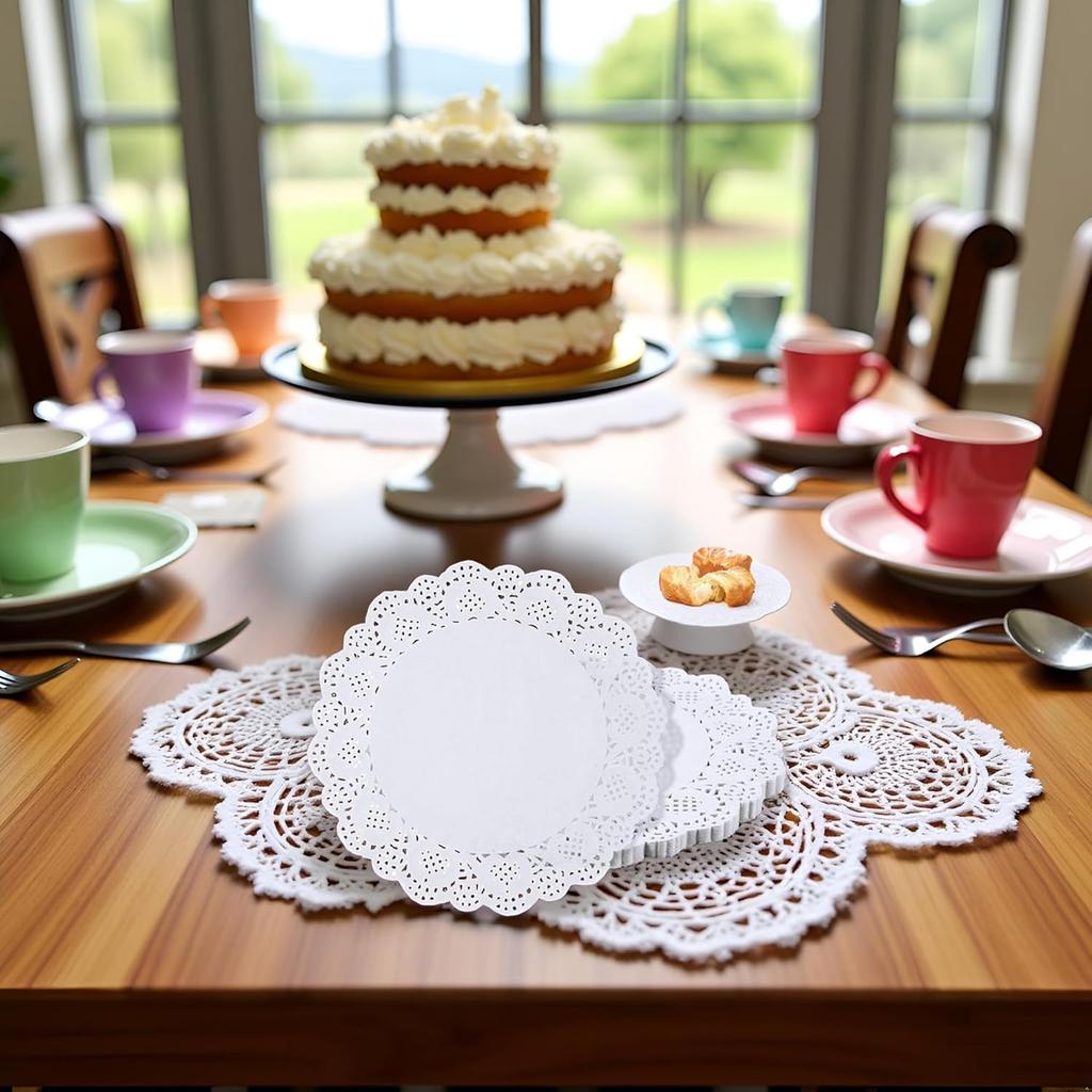 150 Pcs 6" White Lace Paper Doilies,Disposable Round Liners for Buffet, Cakes,Fried Foods,Party and Wedding Table Settings,Kitchen and Table