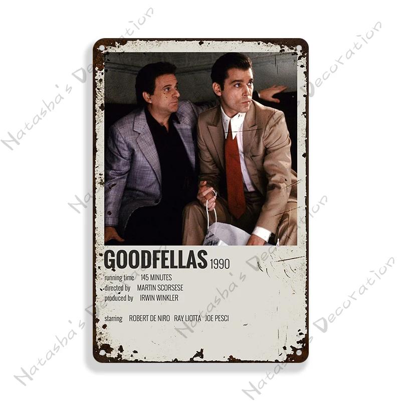 1990 Американский фильм Славные парни Винтажный постер Металлическая жестяная табличка Ржавые металлические таблички Домашний бар Металлическая плакетка Гараж Индустриальный декор