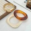 SHIXIN 3 Стиля Панк Толстый Смола Акрил Неправильный Браслет-Браслет для Женщин Винтажный Металлический Пружинный Браслет Модные Украшения Подарок