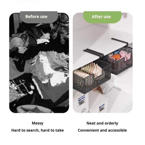 Yousheng Hanging Pullout Drawer Rustproof Corrosion Resistant Large Capacity Sliding Under-Shelf Accessories Storage Bin