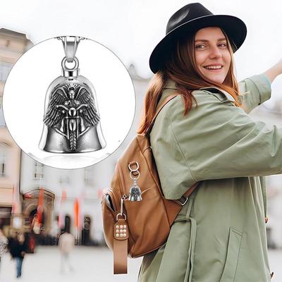 1 шт. Мотоциклетный колокольчик с подвеской в виде ангельских крыльев на удачу, байкерские колокольчики, аксессуары для транспортных средств, наклейка на автомобиль