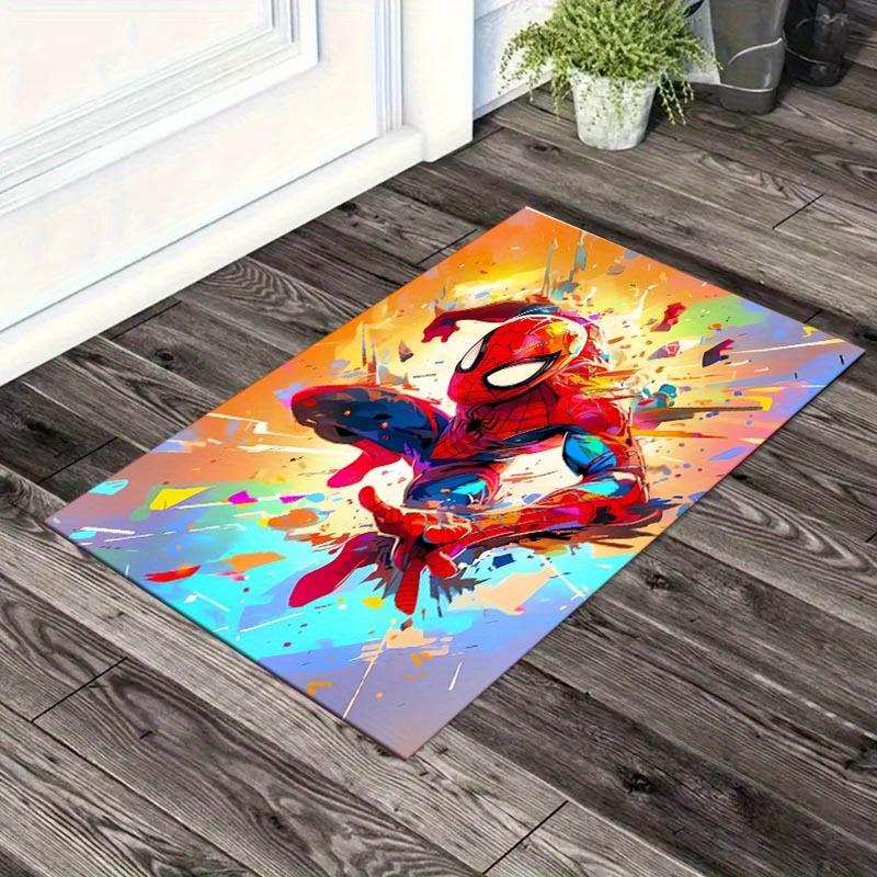 1pc Spider-Man Pattern Area Rug Soft Flannel Floor Mat for Living Room, Office, Bedroom, Outdoor and Camping, Sofa Coffee Table Floor Mat, D