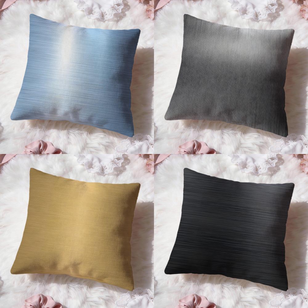 Metal Brushed Texture Cushion Cover Premium Comfort Reversible Pillow Cove Two in One Design for Any Room Car Interior