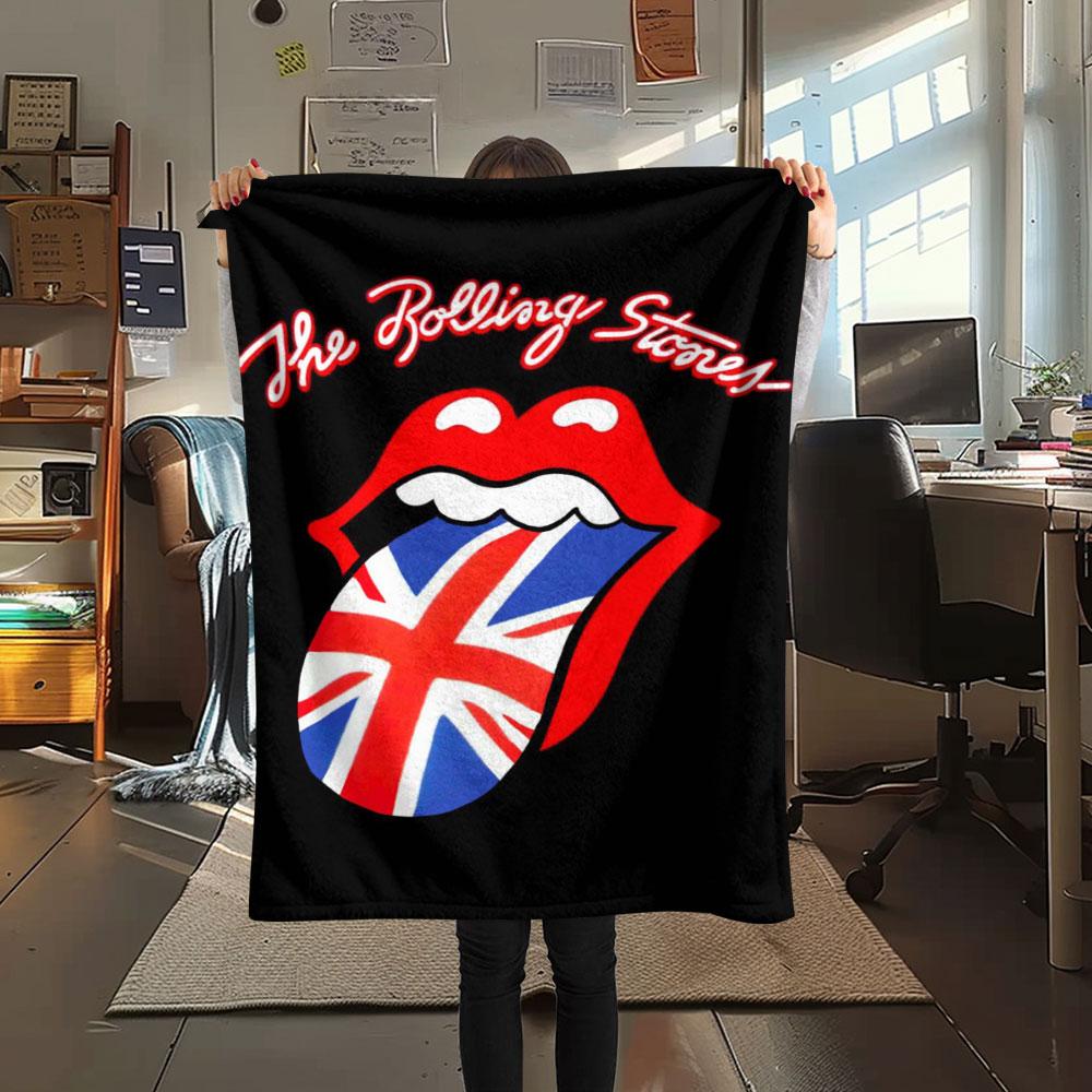 Rolling Stones Rock band printing Flannel Blanket Bedroom Sofa Camping Warm blanket Gifts for family and friends-MJ002