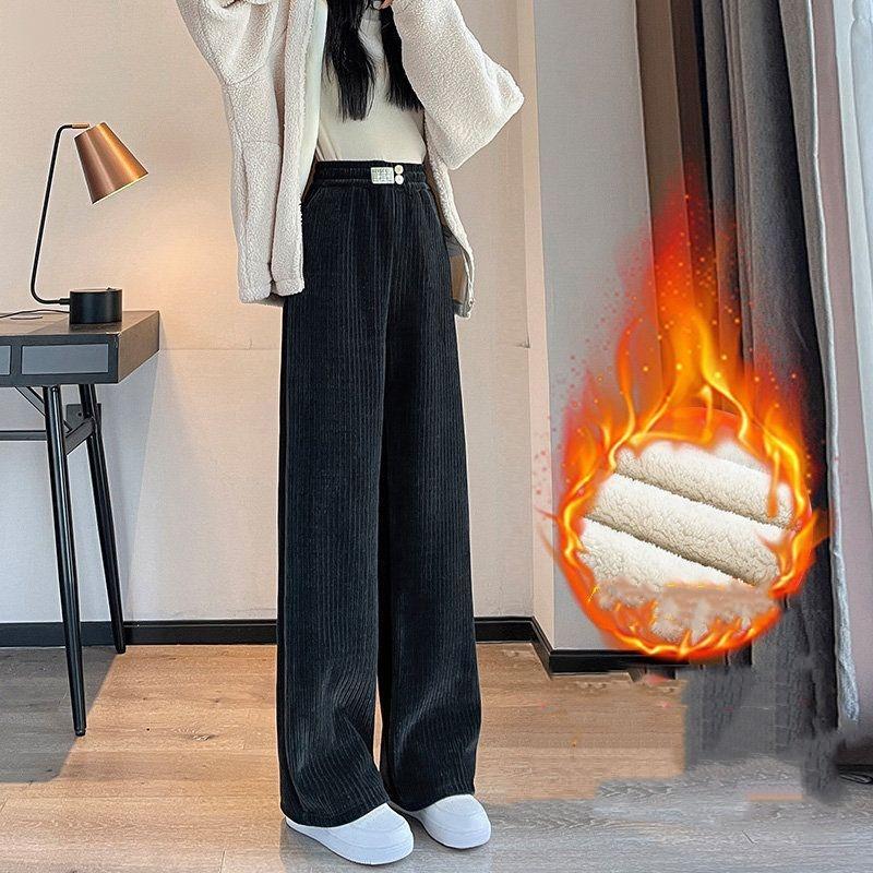 Warm Pants for Women Winter Wide Leg Pants Large Size Women's Pant Thicken Women's Warm Pant Korean Baggy Pants Woman Pant