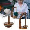 Wooden Spool Stand Easy To Install High Performance Magnet Souvenir Hand Knitted Crochet Rotating Yarn Stand