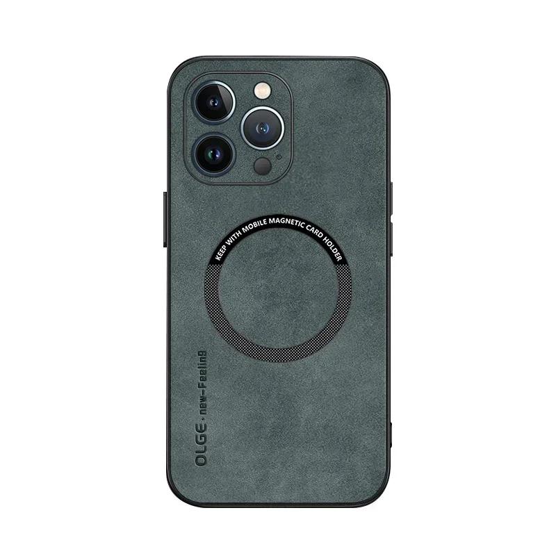 Роскошный магнитный кожаный чехол для iPhone 17 16 Plus 15 14 Pro Max 12 13 11 Air Phone Для Magsafe Беспроводная зарядка Мягкая крышка