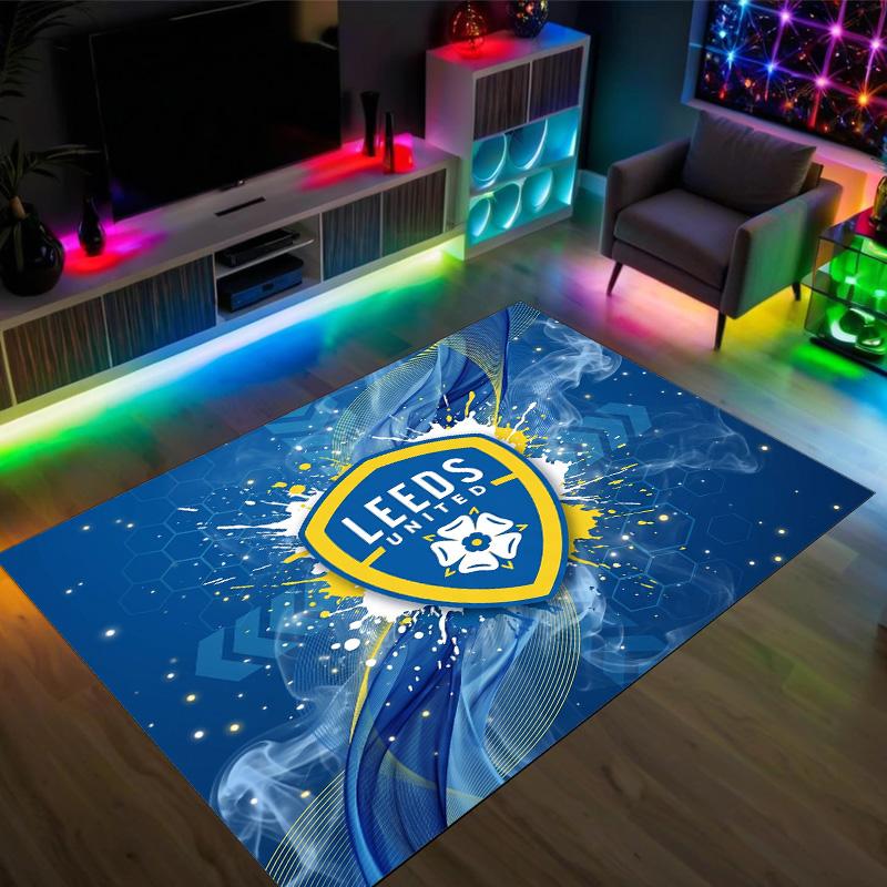 Футбольный дизайн Leeds United Хрустальный бархатный ковер Уютный Не?Нескользящий ковер с принтом для спальни, гостиной, прихожей