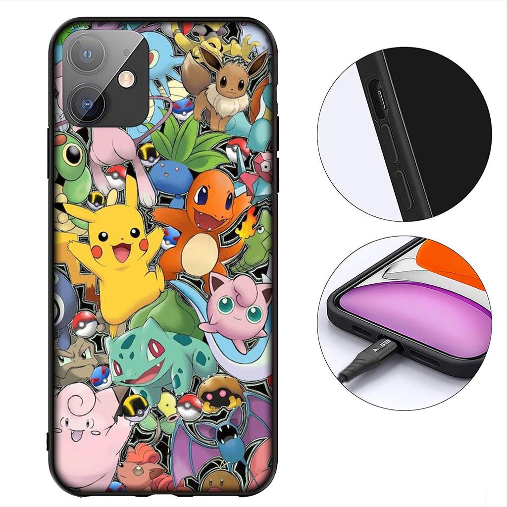 Charmander P-Pikachus Bulbasaur P-Pokemons for Apple iPhone 12 13 Mini XS 11 Pro Max 7 8 Plus XR SE 2022 SE3 + 8+ Phone Case