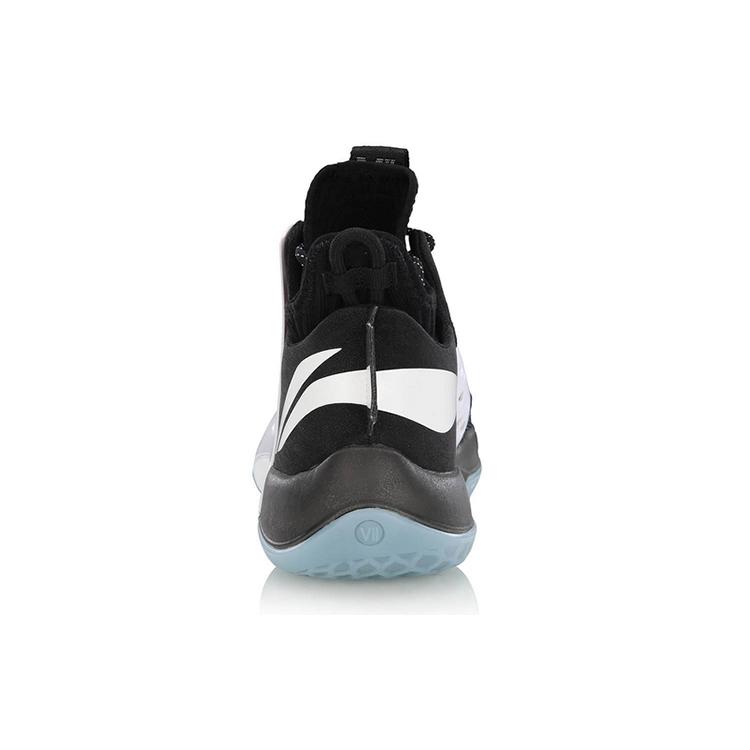 Li Ning SONIC 7 Ткань износостойкая дышащая средняя высота Баскетбольные кроссовки Мужские Черный Белый ABAP019-1