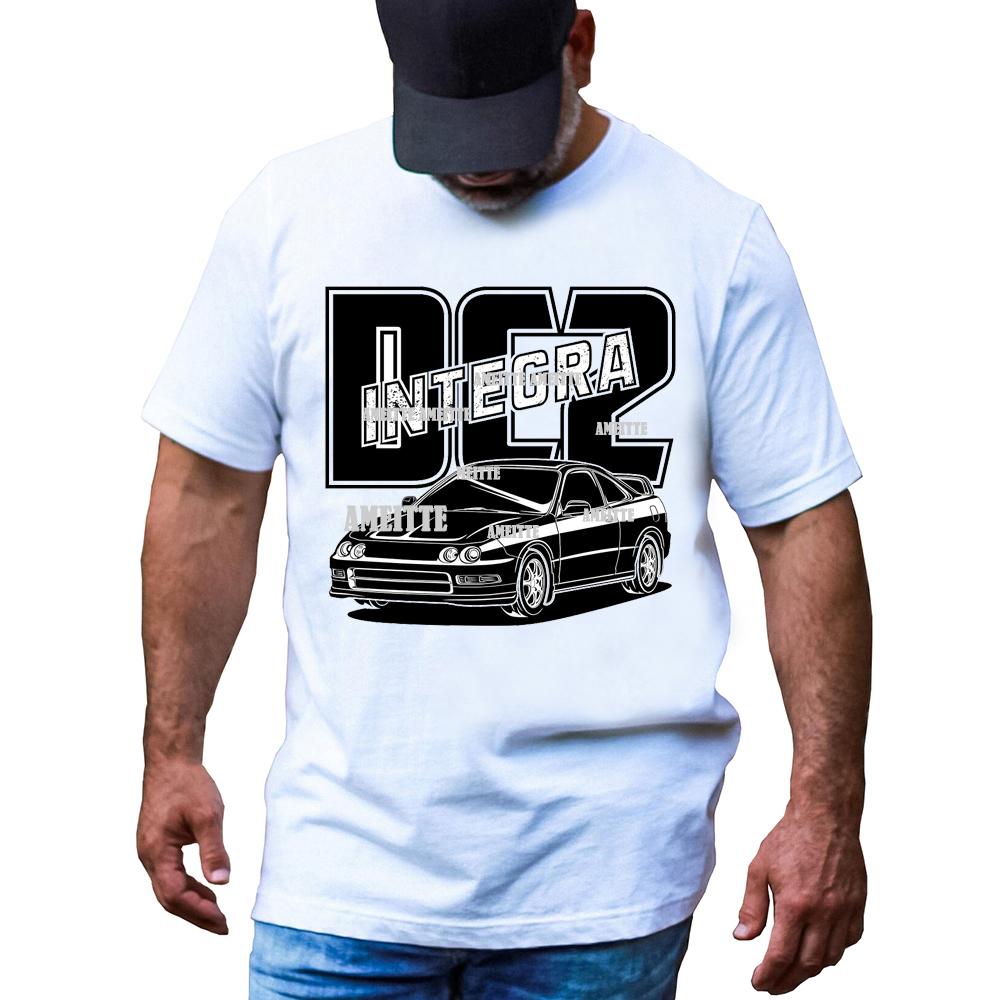 Summer Men Short Sleeve Integra Type-R DC2 - Black Print Classic T-Shirt Vintage Car Sport Boy