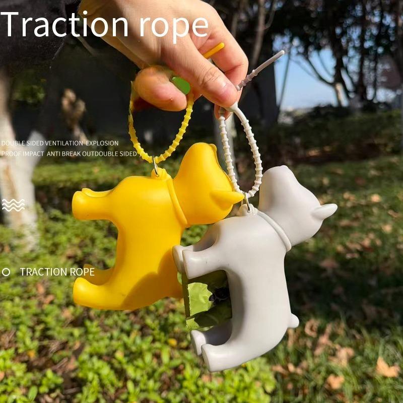 Cute Dog Shaped Pet Poop Bag Holder Eco EPI Material Portable Waste Bag Dispenser for Dog Walking Outdoor Travel