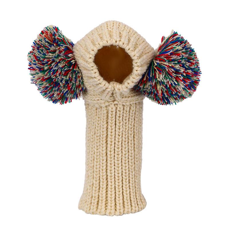 Unny Pom Pom Knit Hat for Italian Greyhound Dachshund Weimaraner Greyhound Clown Style Pet Accessories