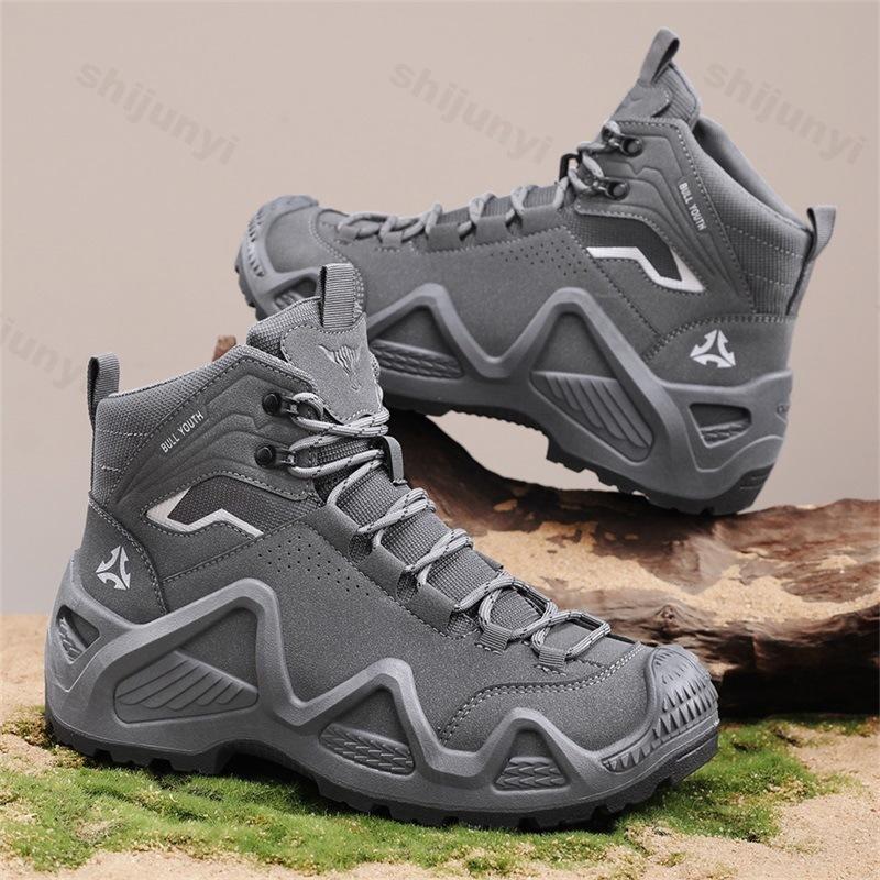 Men Tactical Boots with Straps 2025 Autumn Combat Training Straps Outdoor Hiking Breathable Shoes Multifunctional Motorcycle