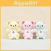 Cute Plush Cat Keychain Ultra-soft Pp Cotton Flower And Fishbone Doll 12cm