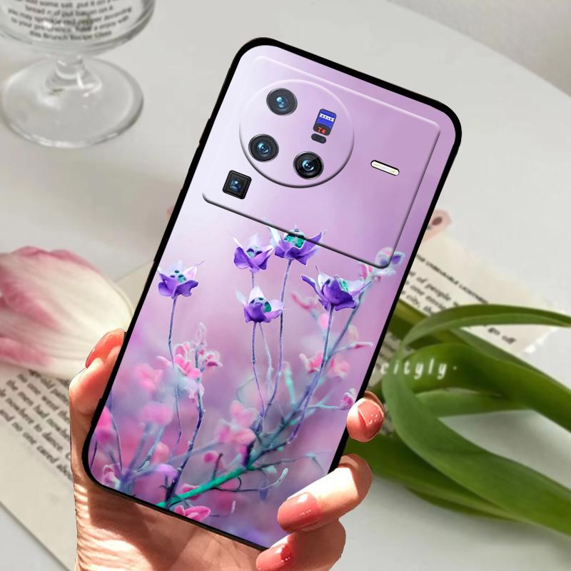 Мягкий силиконовый чехол для vivo X80 Pro 5G Coque X 80 Модный ТПУ чехол для телефона для Vivo X70 Pro Ударопрочный бампер Ракушки Милый мультяшный
