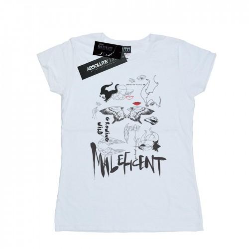 Disney Womens/Ladies Maleficent Mistress Of Evil Growing Wild Collage Cotton T-Shirt