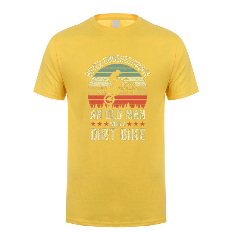 Never Underestimate An Old Unisex With A Dirt Bike Riders Tshirt Unisex Short Sleeve Cotton Tshirts Gift Tees Unisex Tops Dy300