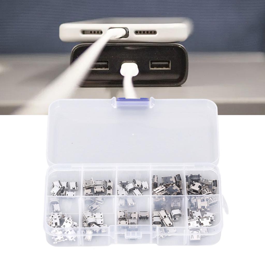 USB Female Plug Connector, 100Pcs USB Female Plug Connector, Wear Resistant, for Digital Products, Household Appliances, Security Products