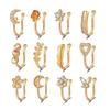 12Pcs/Set 18G Gem Non Piercing Nose Clip Fake Nose Ring Septum Cilp On Piercing