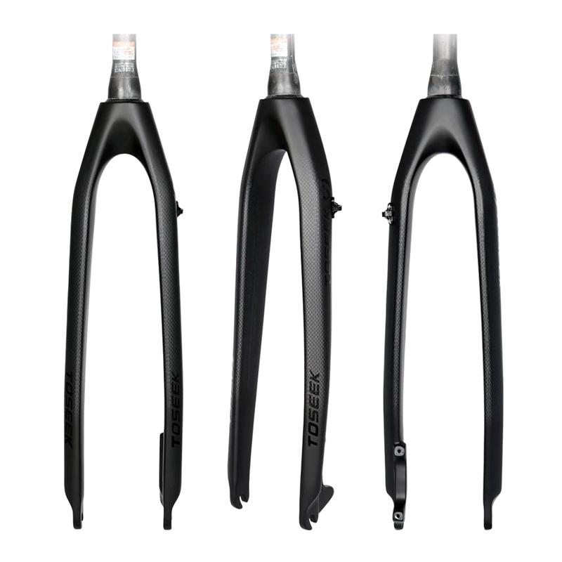 TOSEEK T800 Carbon Fiber Bicycle Front Fork Mountain MTB Bike Fork 26/27.5/29 inch Steerer Tube Straight or Tapered QR 9*100mm