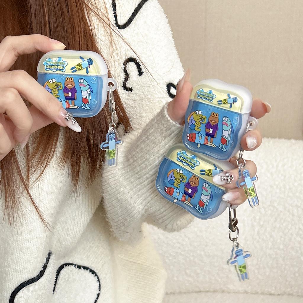 Для AirPods 4 Pro 3 2 1 Pro2 Pro3 Чехол для наушников 3D Рыба-клоун Силиконовый Мультяшная коробка для наушников с подвеской