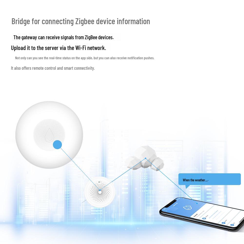 Умный датчик протечки воды Tuya Zigbee с таймером и сигнализацией в приложении