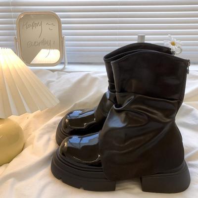 Высококачественные средние ботинки для женщин, новые популярные 2025 года, толстая подошва, увеличивающая ширину стопы, ретро-ботинки, ботинки Martin для женщин