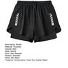 Men Swim Shorts Slim Fit Double Layers Quick Dry Conservative Breathable Swimming Drawstring Elastic Waist Swimming Trunks Water Sports Jogging Shorts